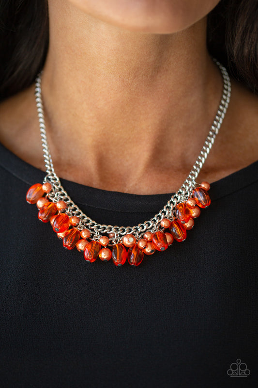 5th Avenue Flirtation - Orange Necklace ✨ Paparazzi Accessories