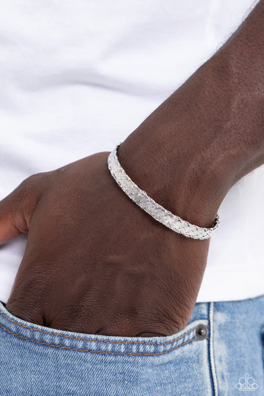 Cable Couture - Silver Mens Bracelet ✨ Paparazzi Accessories