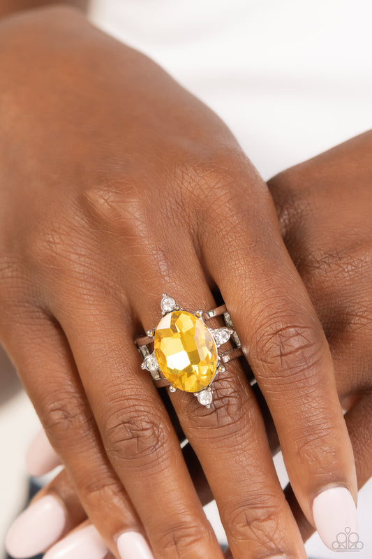 Sensational Sparkle - Yellow Ring ✨ Paparazzi Accessories