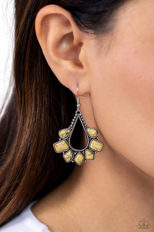 Mesa Trek - Yellow Earrings ✨ Paparazzi Accessories
