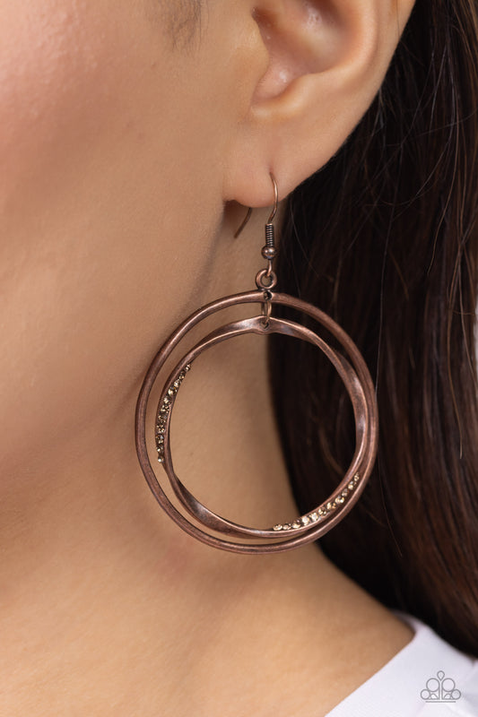 Rebel Rotation - Copper Earrings ✨ Paparazzi Accessories