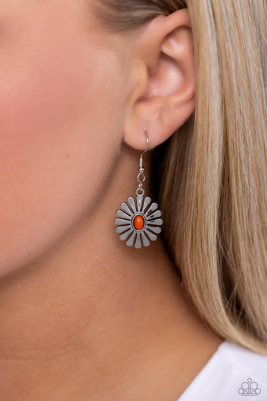 Delectably Daisy - Orange Earrings ✨ Paparazzi Accessories