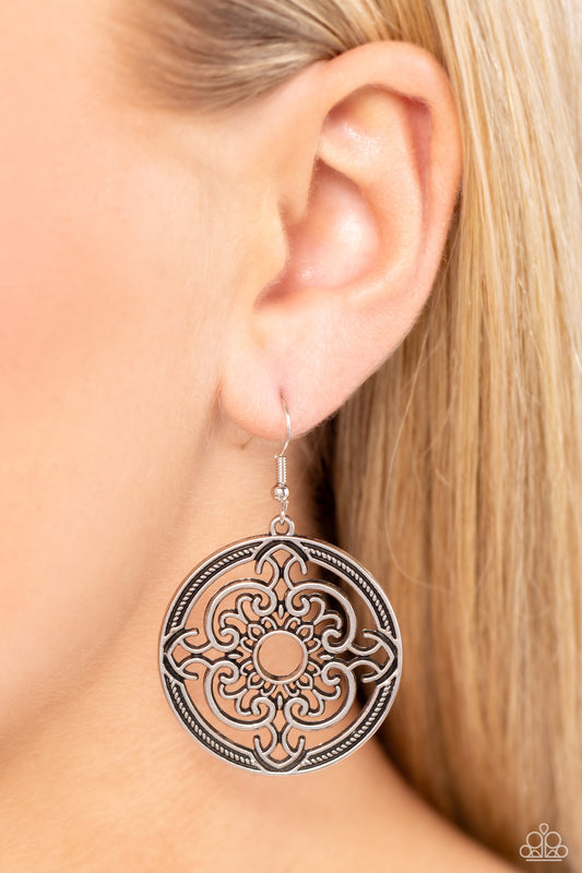 Mandala Meditation - Silver Earrings ✨ Paparazzi Accessories