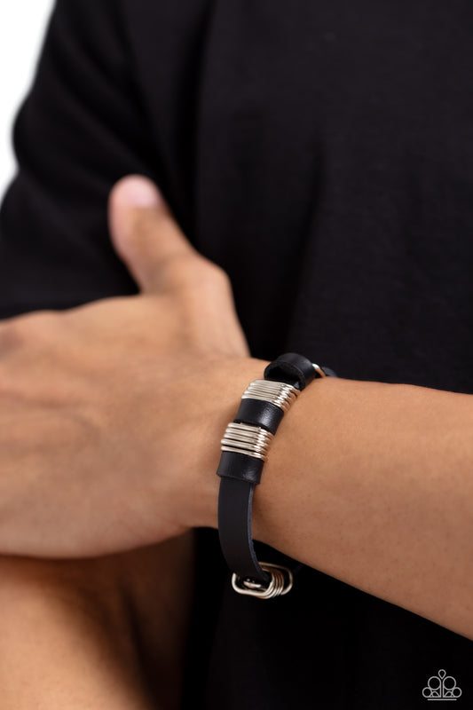 Hardware Hustle - Black Bracelet ✨ Paparazzi Accessories