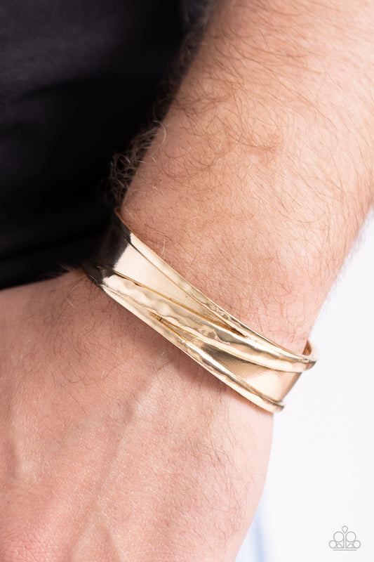 Real Slick - Gold Mens Bracelet ✨ Paparazzi Accessories