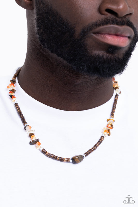 Stony Survivor - Brown Necklace ✨ Paparazzi Accessories