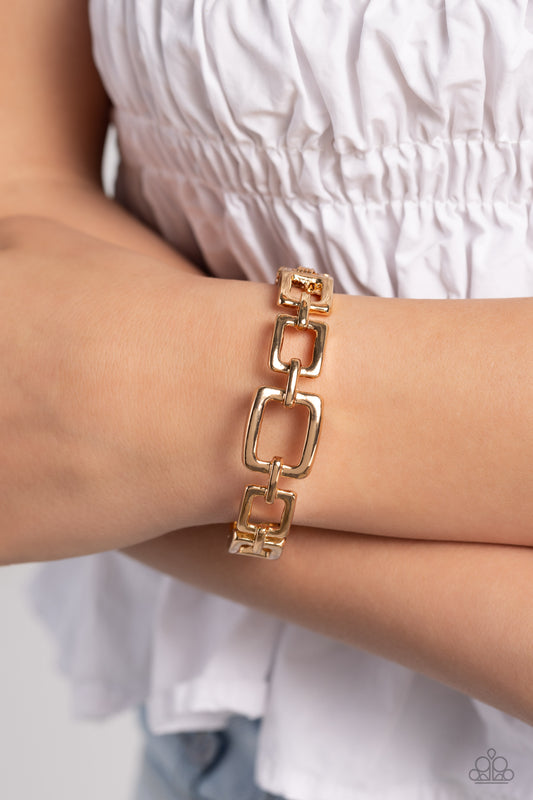 Square Inch - Gold Bracelet ✨ Paparazzi Accessories
