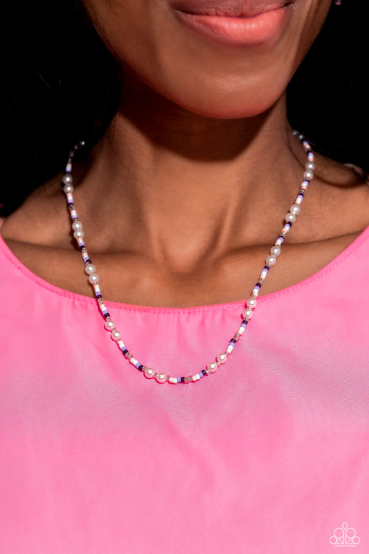 Colorblock Charm - Purple Necklace ✨ Paparazzi Accessories