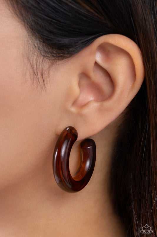 Glassy GAZE - Brown Earrings ✨ Paparazzi Accessories