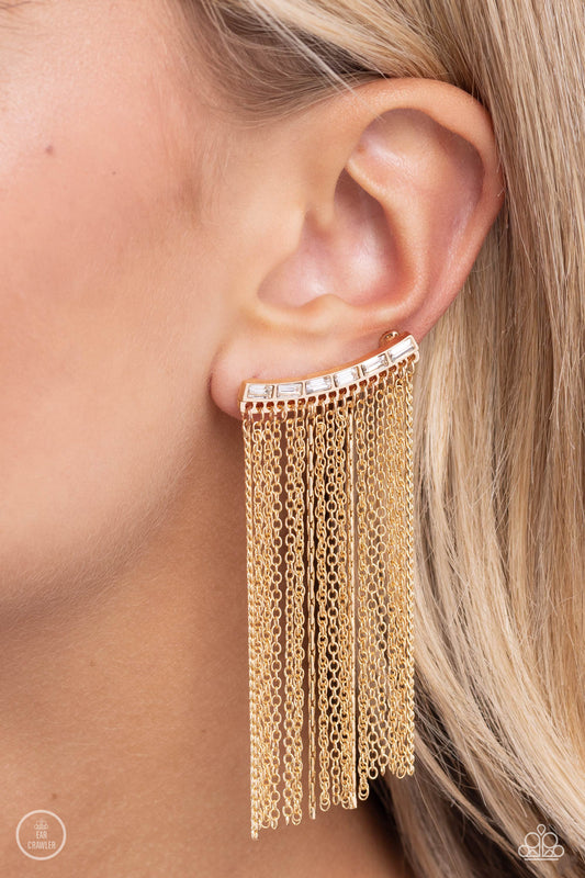 Feuding Fringe - Gold Post Earrings ✨ Paparazzi Accessories