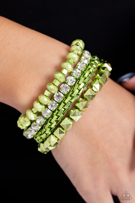 Punk Pattern - Green Bracelet ✨ Paparazzi Accessories