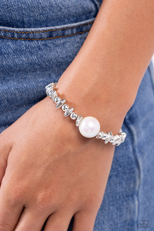 Chiseled Class - White Bracelet ✨ Paparazzi Accessories