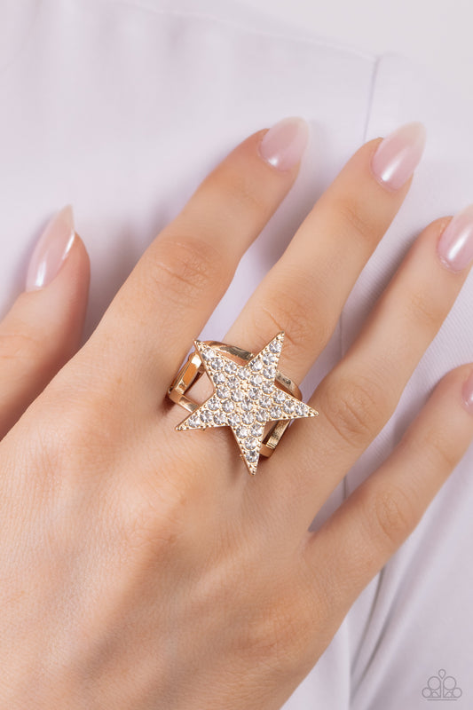 Star Pizzazz - Gold Ring ✨ Paparazzi Accessories