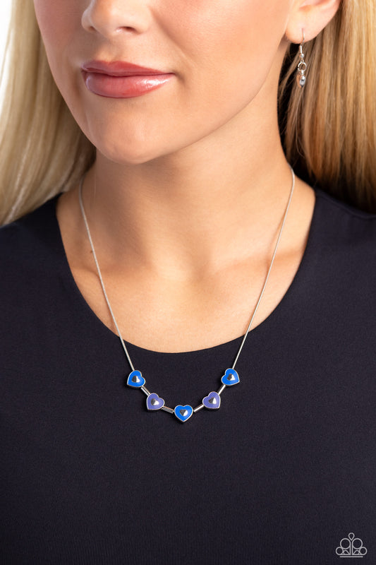 ECLECTIC Heart - Blue Necklace ✨ Paparazzi Accessories
