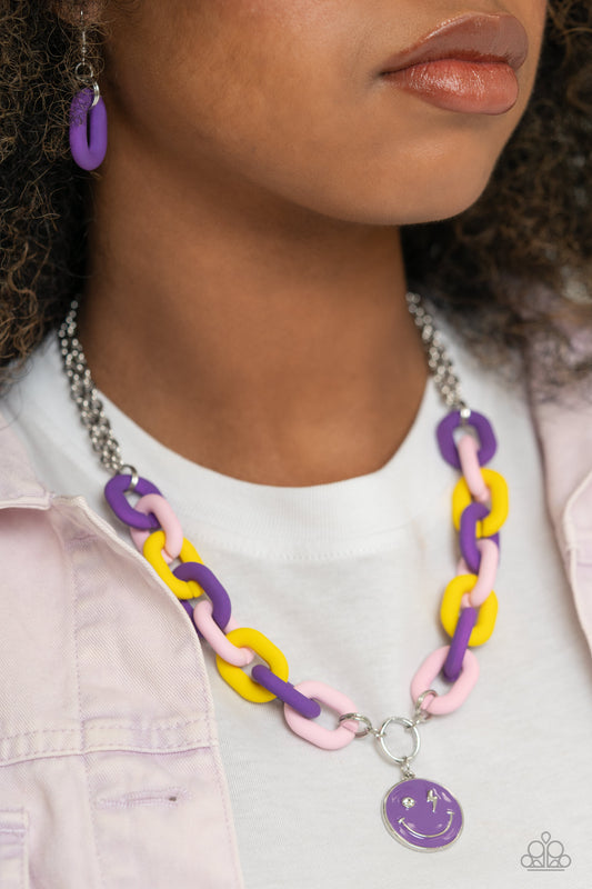 Speed SMILE - Purple Necklace ✨ Paparazzi Accessories